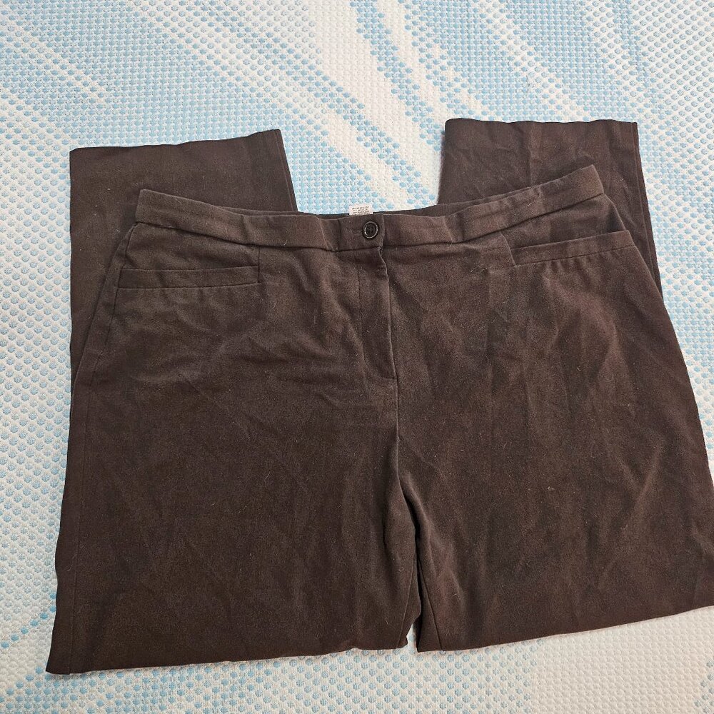 Roz & Ali Women's Classic Straight Leg Brown Pant Size 16